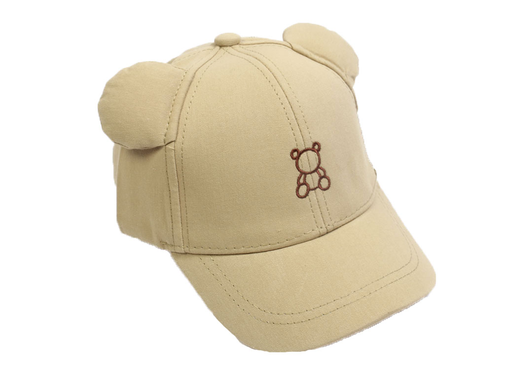 کلاه لبه دار بچگانه طرح خرس گوش دار (دور سر 49 cm)