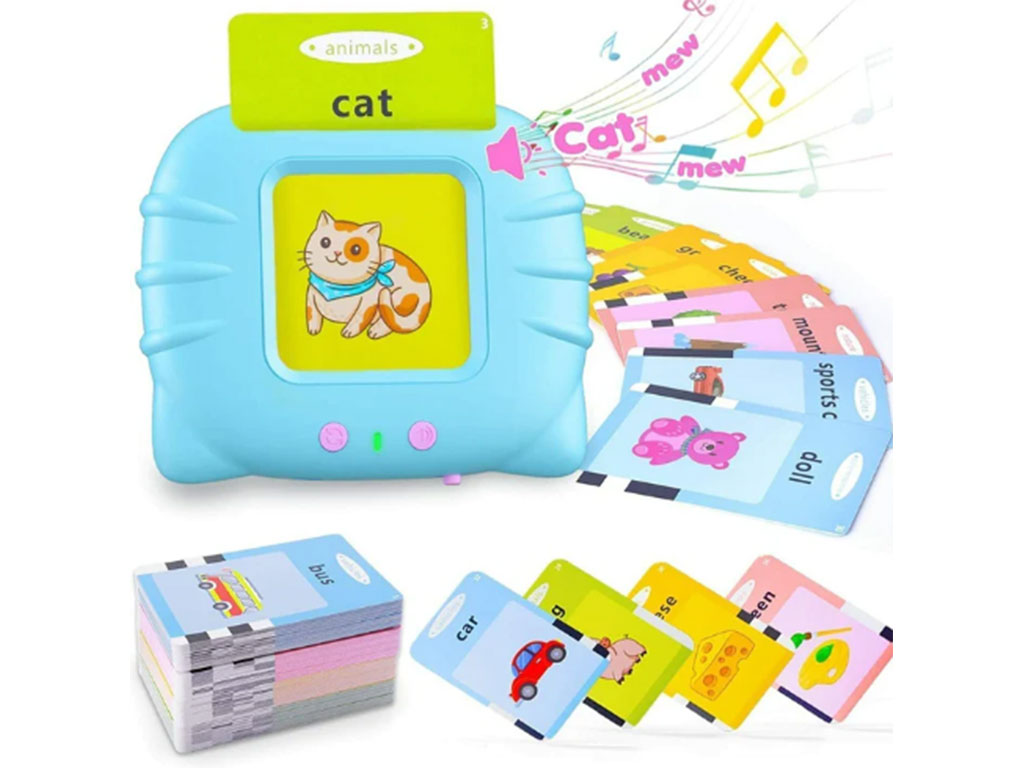 دستگاه فلش کارت سخنگو شارژی اسباب بازی دو زبانه آموزش زبان انگلیسی و فارسی