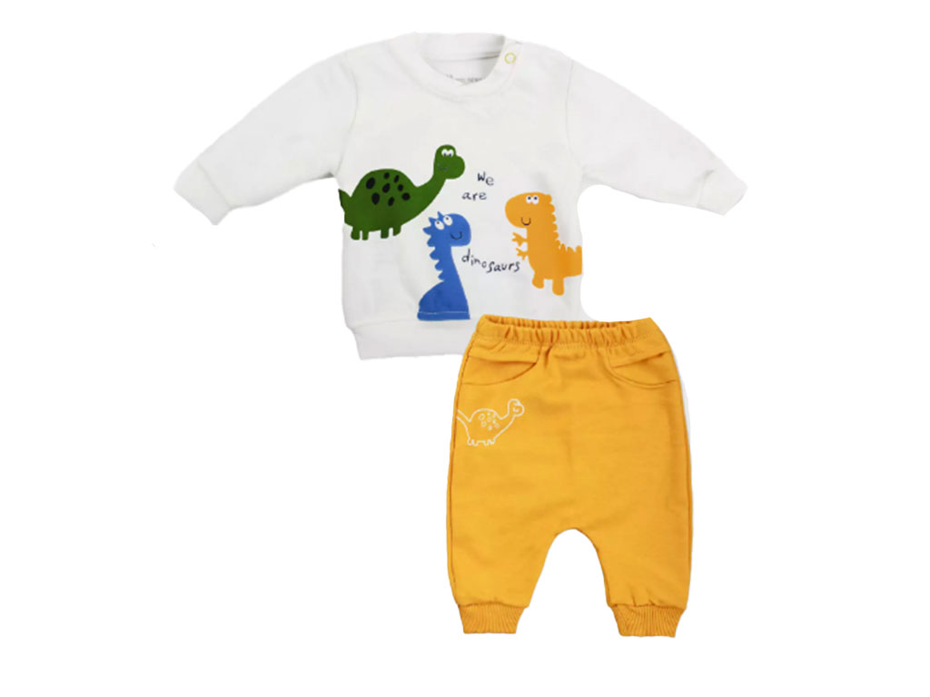 بلوز و شلوار راحتی نوزادی پسرانه طرح دایناسور برند روح ROOH