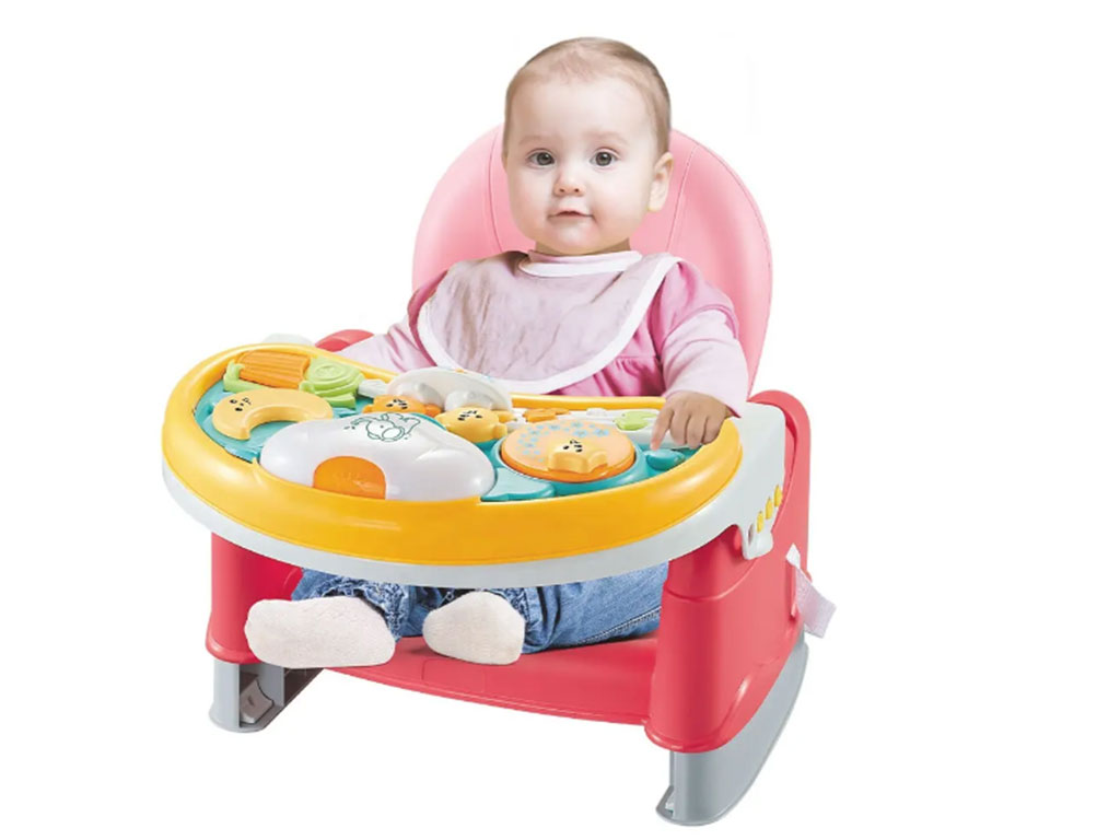 صندلی غذای کودک پرتابل مدل بوستر 3*1 با صفحه موزیکال ایزی گو easygo