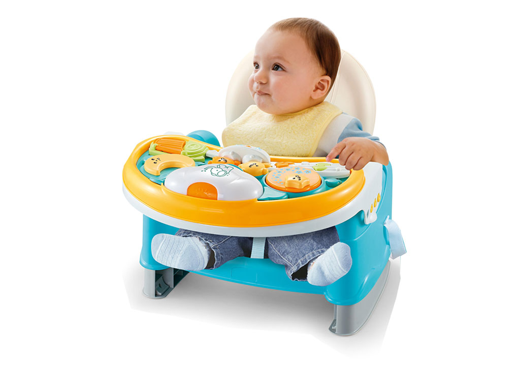 صندلی غذای کودک پرتابل مدل بوستر 3*1 با صفحه موزیکال ایزی گو easygo