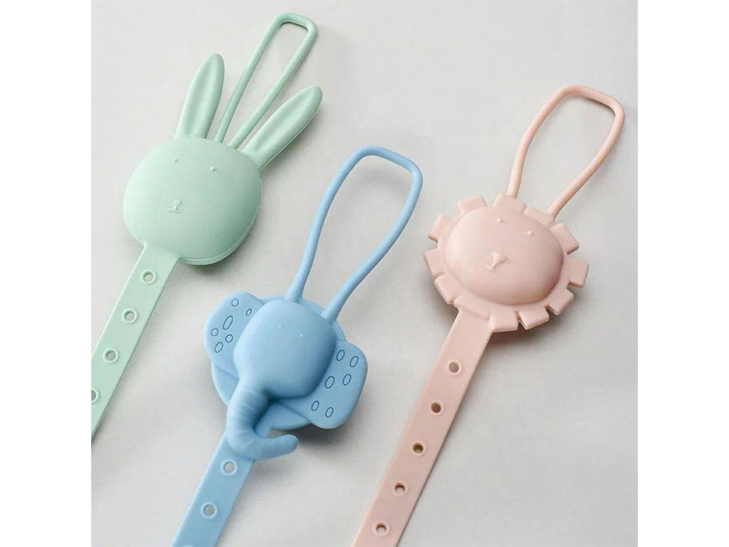 بند آویز پستانک، شیشه شیر و فلاسک تمام سیلیکونی نوزادی طرح حیوانات