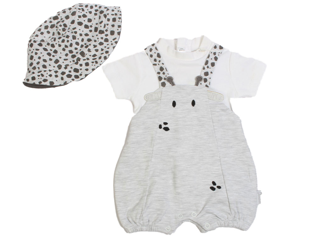 رامپر نوزادی پسرانه به همراه کلاه طرح زرافه دانالو Danaloo