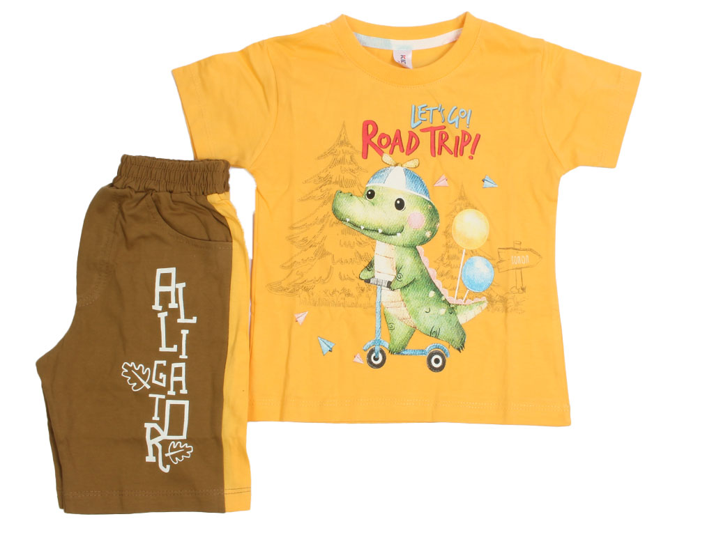 تیشرت و شلوارک راحتی پسرانه طرح تمساح کیدومکس kido max