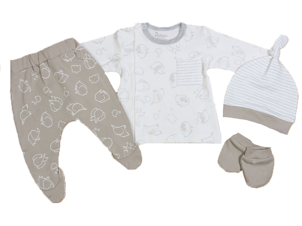 ست نوزادی پسرانه 4 تکه طرح فیل دانالو Danaloo