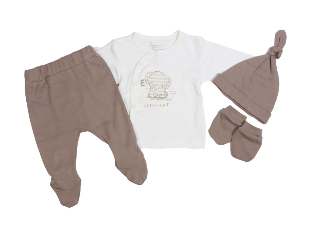 ست نوزادی پسرانه 4 تکه طرح فیل دانالو Danaloo