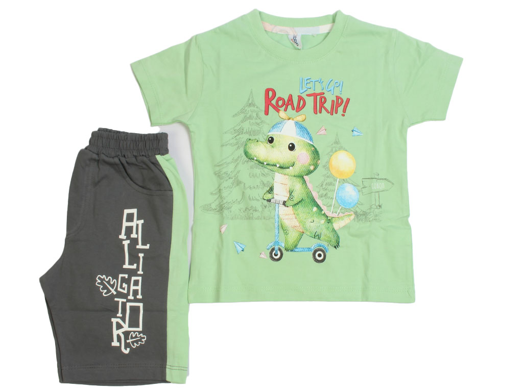 تیشرت و شلوارک راحتی پسرانه طرح تمساح کیدومکس kido max