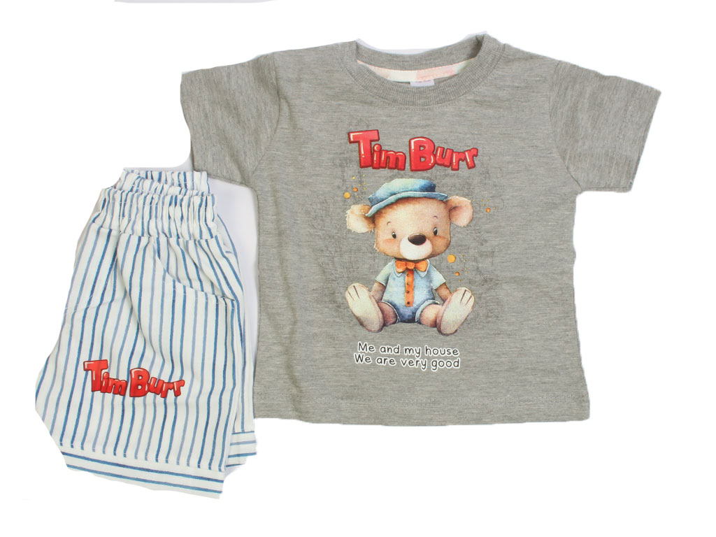 تیشرت و شلوارک راحتی پسرانه طرح خرس کیدومکس kido max