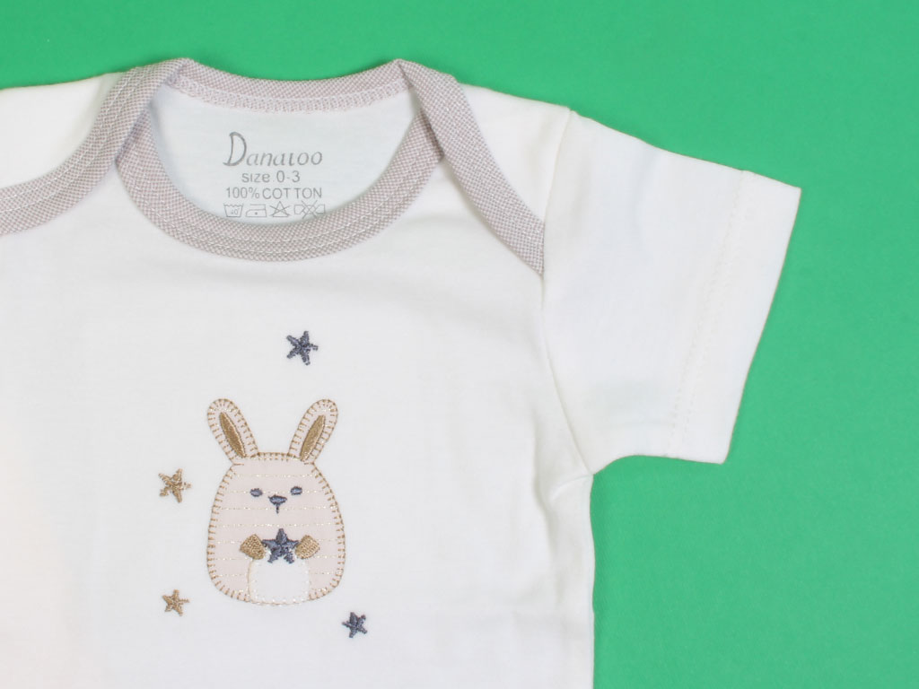 ست بیمارستانی 5 تکه نوزادی دخترانه (0-3 ماه) طرح خرگوش و ستاره دانالو Danaloo