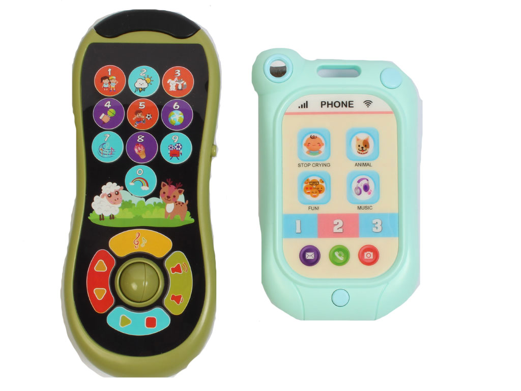 ست موبایل لمسی و ریموت کنترل موزیکال و چراغ دار اسباب بازی