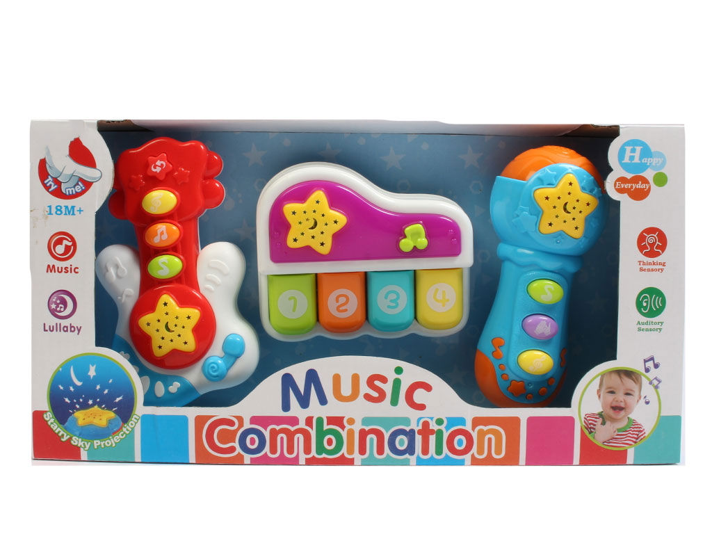 ست سه تکه اسباب بازی موزیکال (گیتار،ارگ،میکروفون)