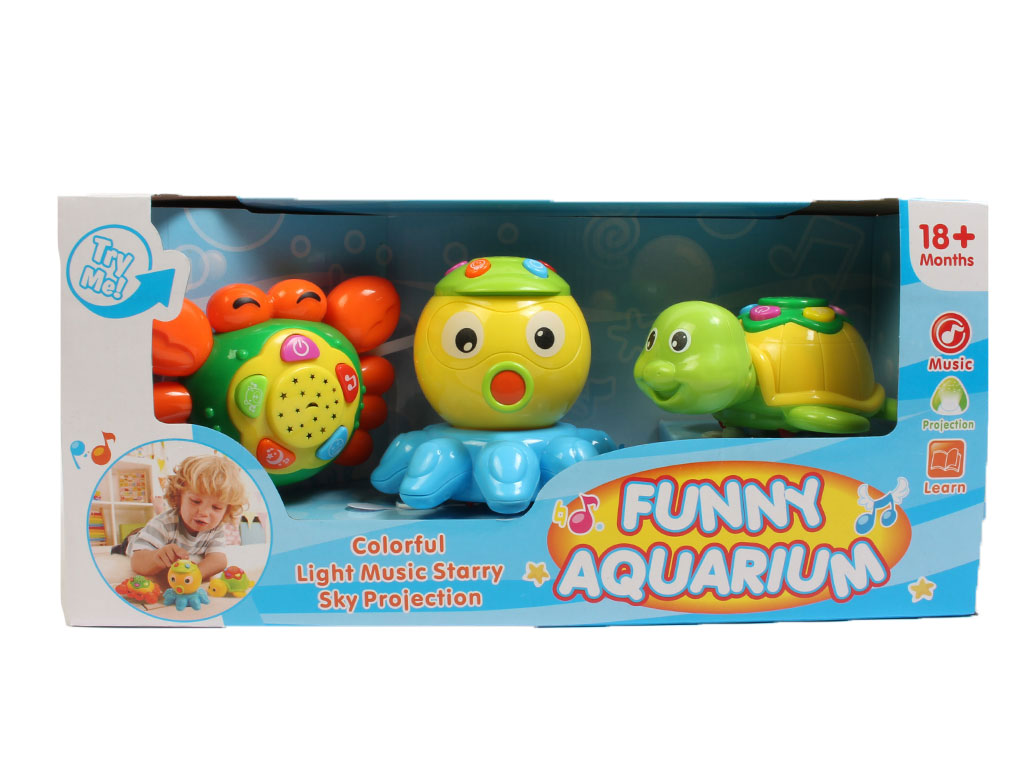 حیوانات دریایی موزیکال با رقص نور اسباب بازی سه تکه