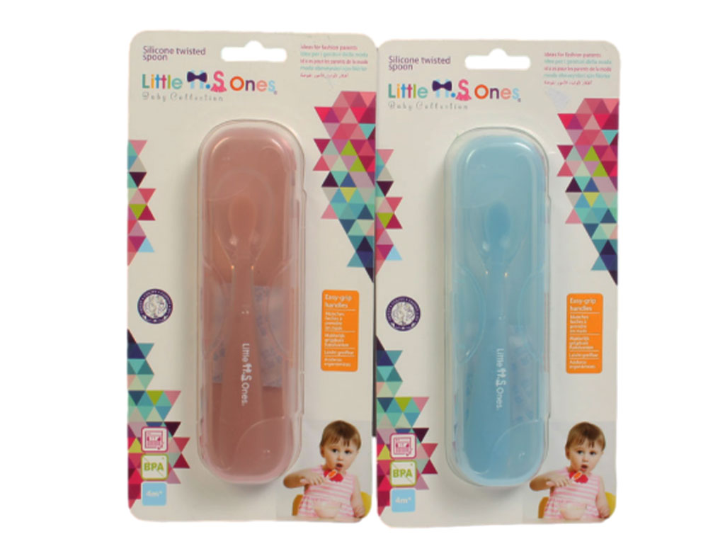 قاشق نوزادی تمام سیلیکون با قابلیت چرخش 360 درجه دارای قاب لیتل وانز Little ones