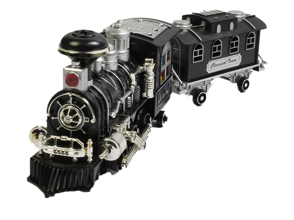 قطار کلاسیک موزیکال، چراغ دار و دودزا اسباب بازی