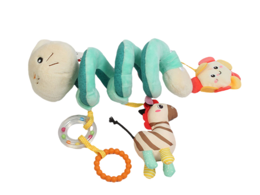 آویز تخت، کالسکه و کریر نوزادی مدل مارپیچی دارای جغجغه و آویز عروسکی طرح خرگوش لمونSOZZY