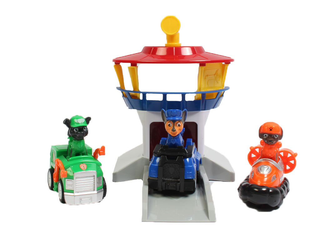 ست ماشین های عقب کش و برج مراقبت مدل سگ های نگهبان اسباب بازی