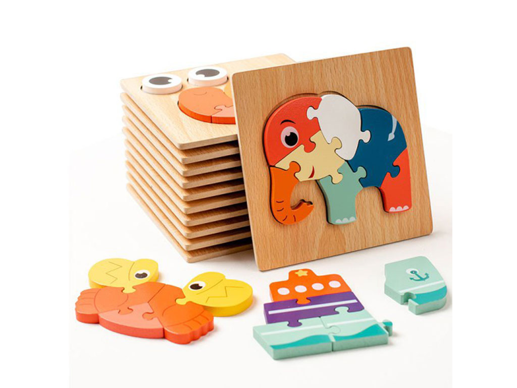 جورچین پازلی و چوبی طرح حیوانات