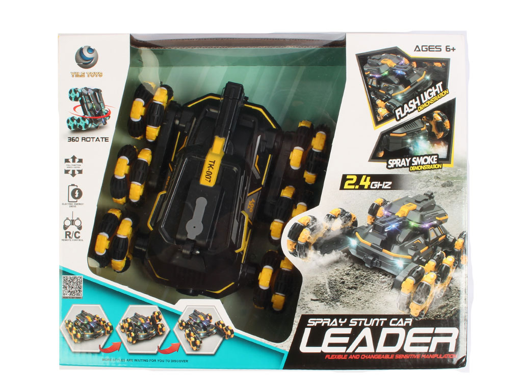 تانک کنترلی حرفه ای شارژی، موزیکال و چراغدار مدل دودزا با چرخش 360 درجه اسباب بازی