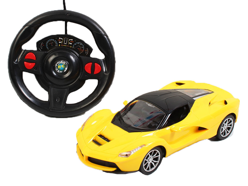 ماشین کنترلی و شارژی دارای فرمان و پدال اسباب بازی طرح فراری