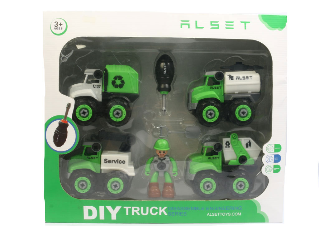 ست ماشین های شهرداری به همراه لوازم جانبی اسباب بازی (8 تکه)