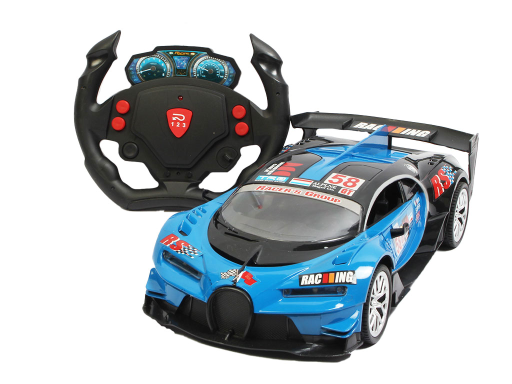 ماشین شارژی و کنترلی دارای فرمان، چراغ دار مدل بوگاتی دربازشو اسباب بازی