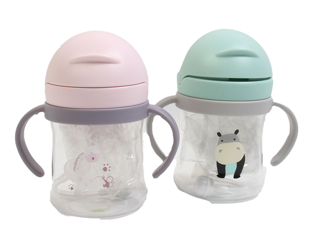 لیوان نی دار آنتی کولیک و دسته دار بالای 6 ماه حجم 350-250 میلی لیتر طرح حیوانات