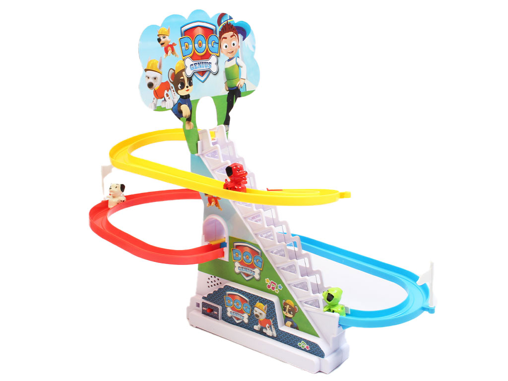 پله برقی موزیکال و چراغ دار مدل سگ های نگهبان اسباب بازی