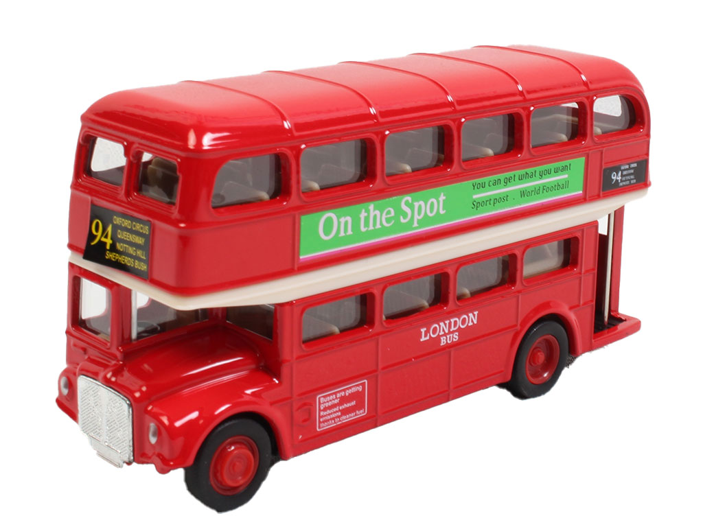 ماشین فلزی عقب کش مدل اتوبوس های دو طبقه لندن اسباب بازی(دو مدل)