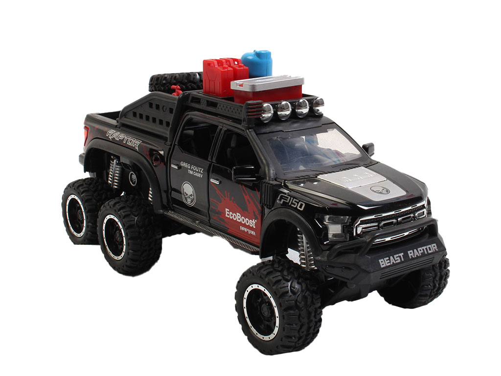 ماشین فلزی عقب کش، شارژی، موزیکال، چراغ دار و دودزا مدل فورد اسباب بازی