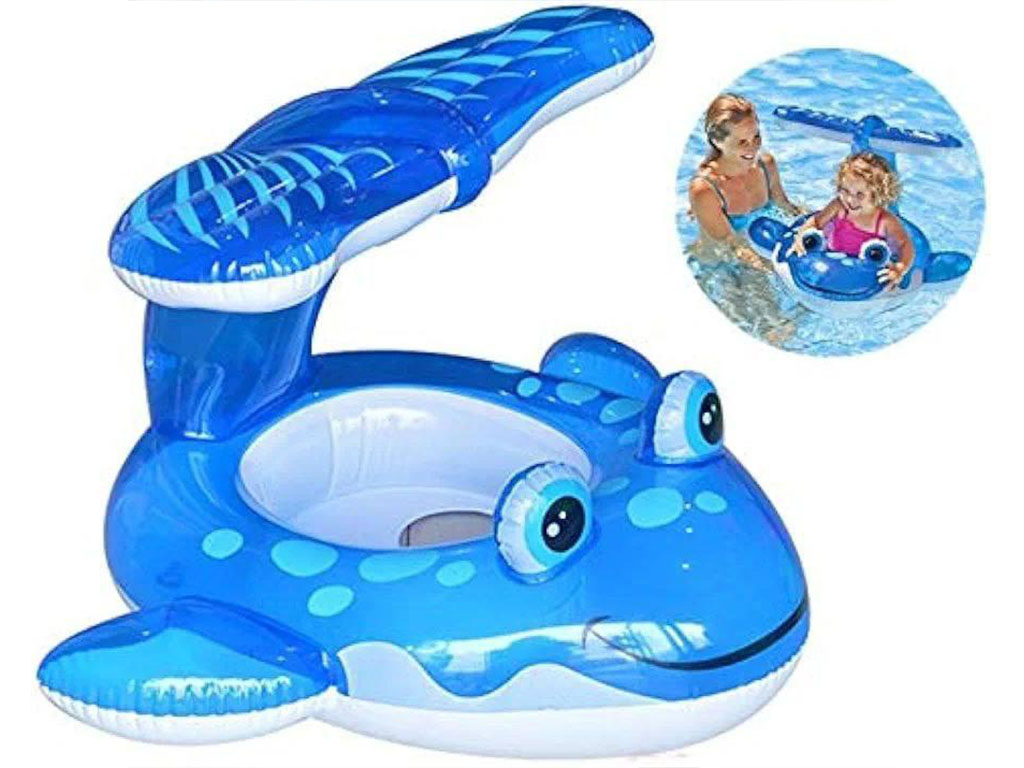 تیوپ بادی شورتی کودک (شناور بادی شورتی) دارای سایه بان طرح دلفین