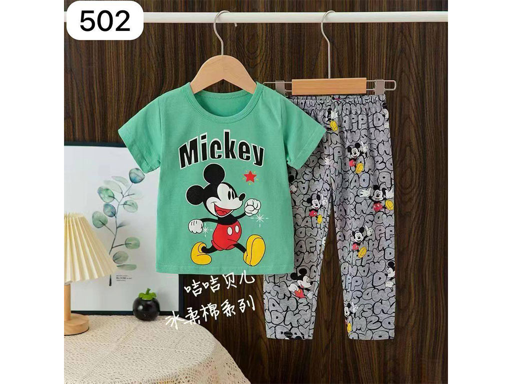 تیشرت و شلوار راحتی پسرانه طرح میکی موس سبز جیجی بیر jiji beier