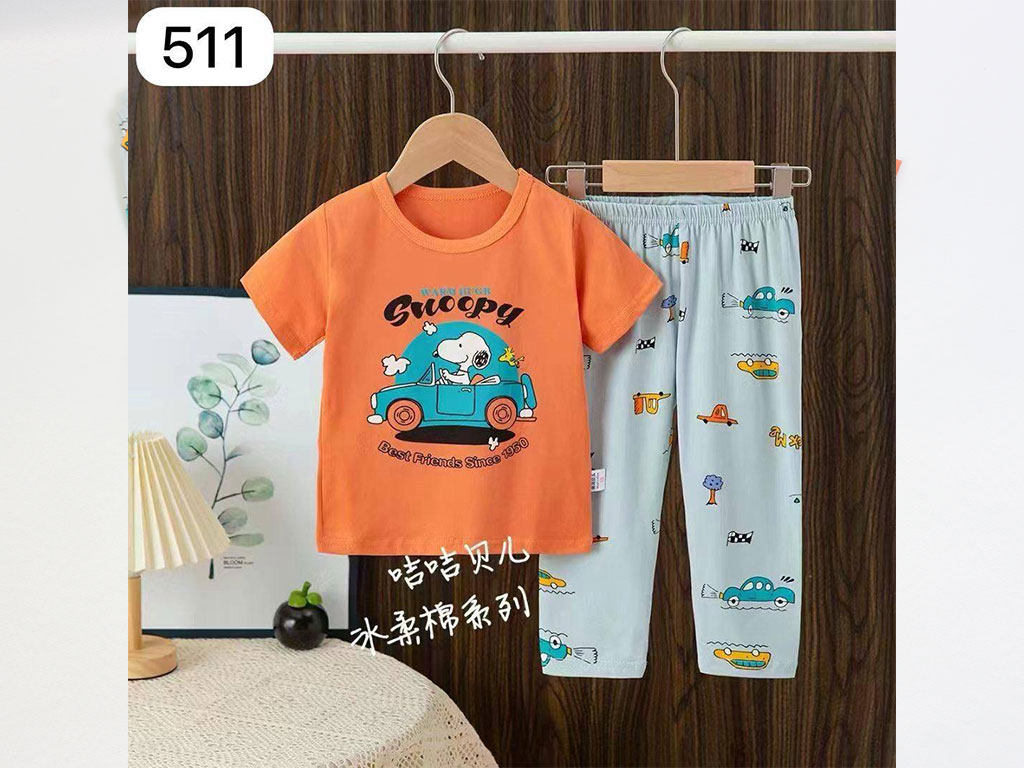 تیشرت و شلوار راحتی پسرانه طرح اسنوپی آجری جیجی بیر jiji beier