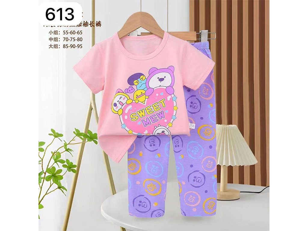 تیشرت و شلوار راحتی دخترانه طرح گربه دوست داشتنی کو باو kubao