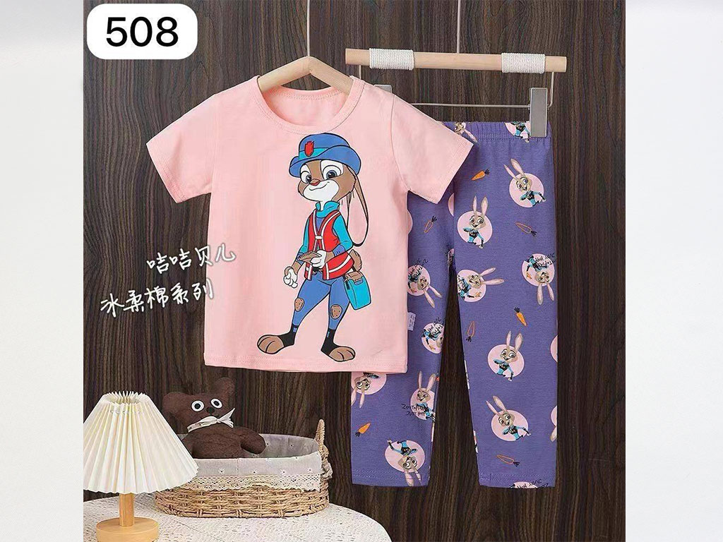 تیشرت و شلوار راحتی دخترانه طرح زوتوپیا صورتی جیجی بیر jiji beier