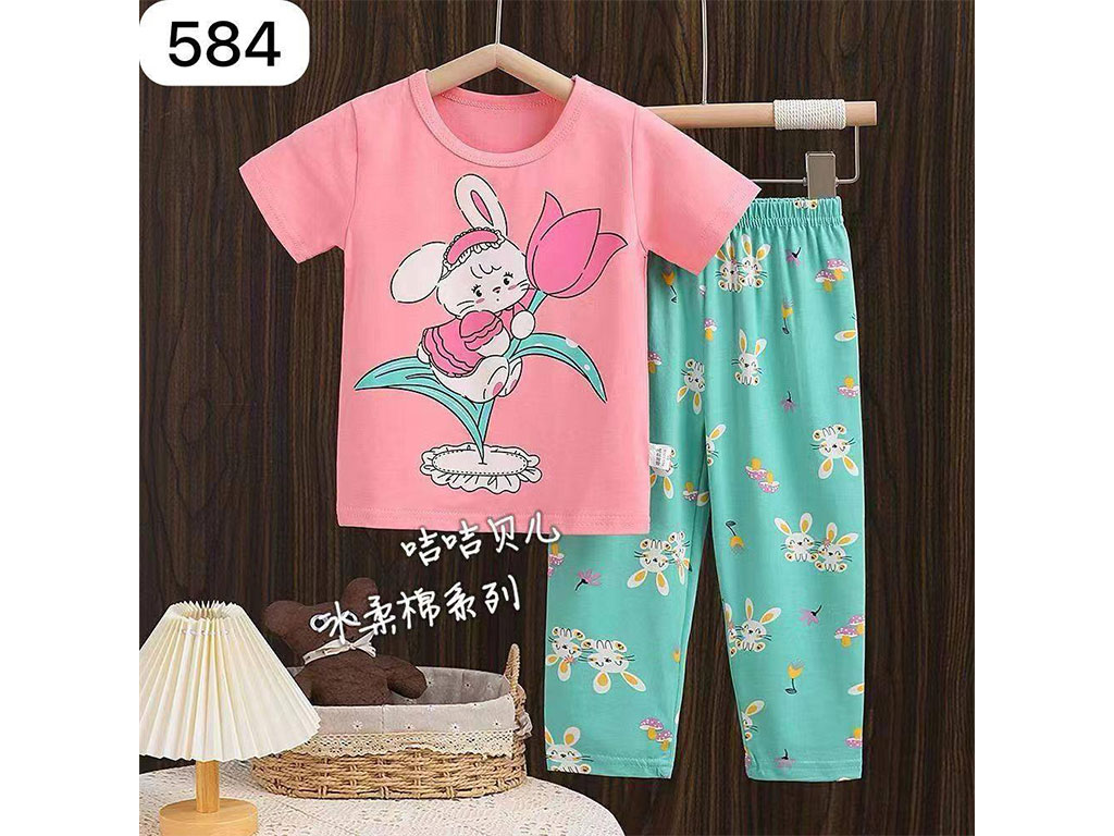 تیشرت و شلوار راحتی دخترانه طرح خرگوش و گل جیجی بیر jiji beier