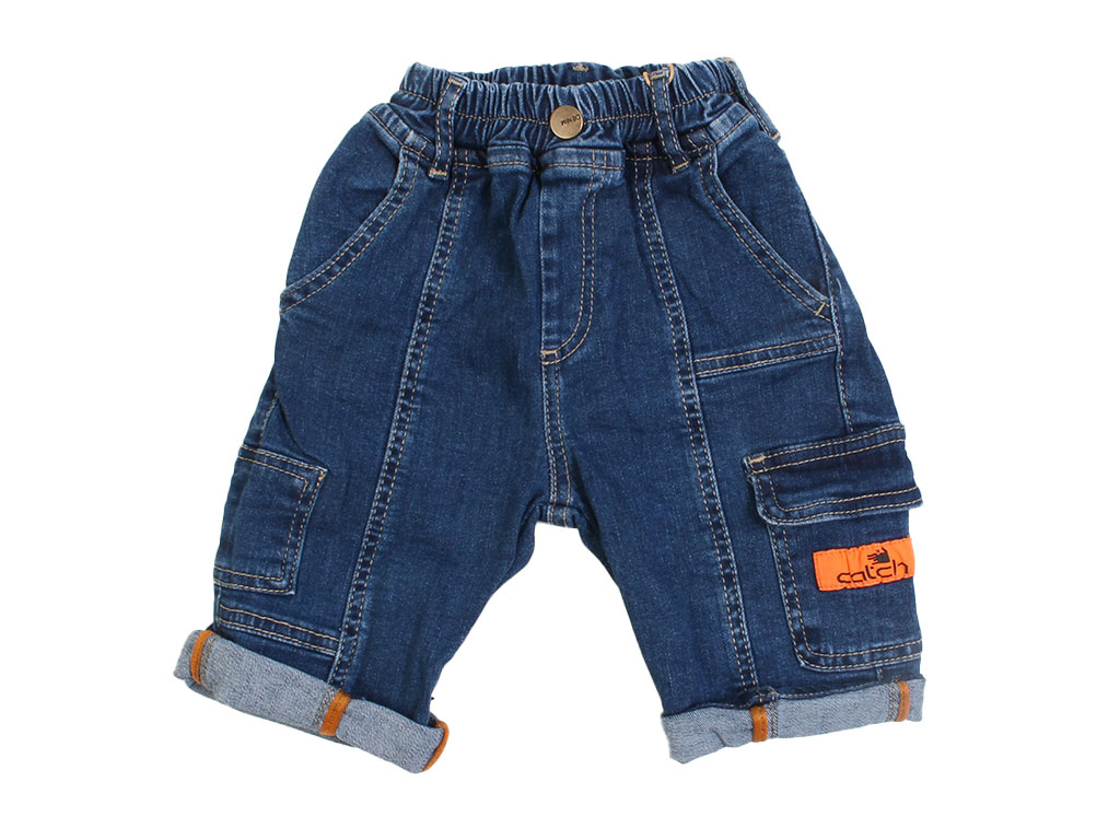 شلوارک جین پسرانه کمرکش آبی پررنگ ا وی اس ovs