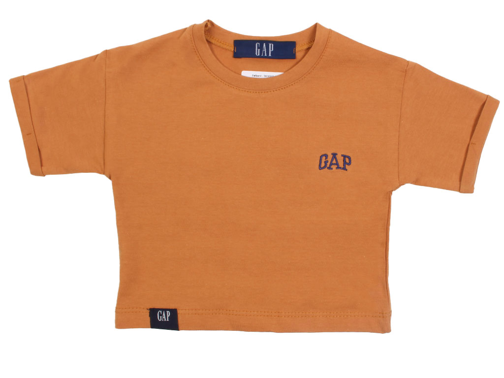 تیشرت آستین کوتاه نوزاد و کودک پسرانه شتری رنگ گپ gap