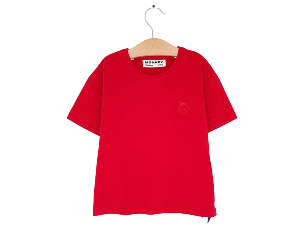 تیشرت پسرانه رنگ قرمز مانکی monkey