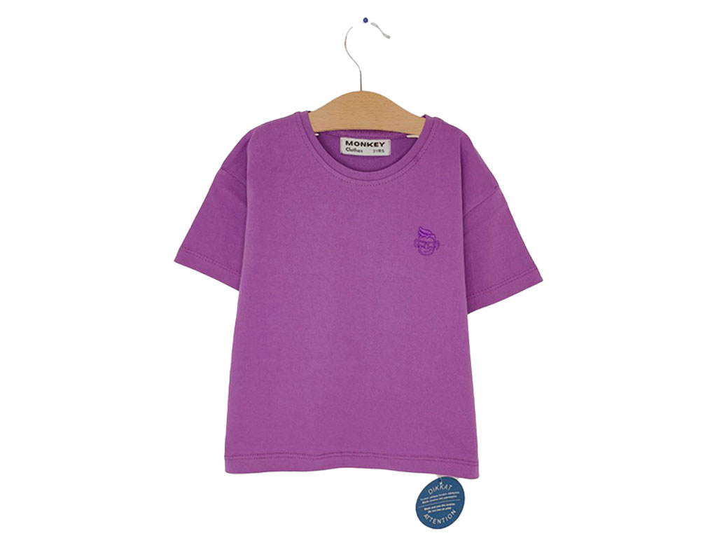 تیشرت پسرانه رنگ بنفش ارغوانی مانکی monkey