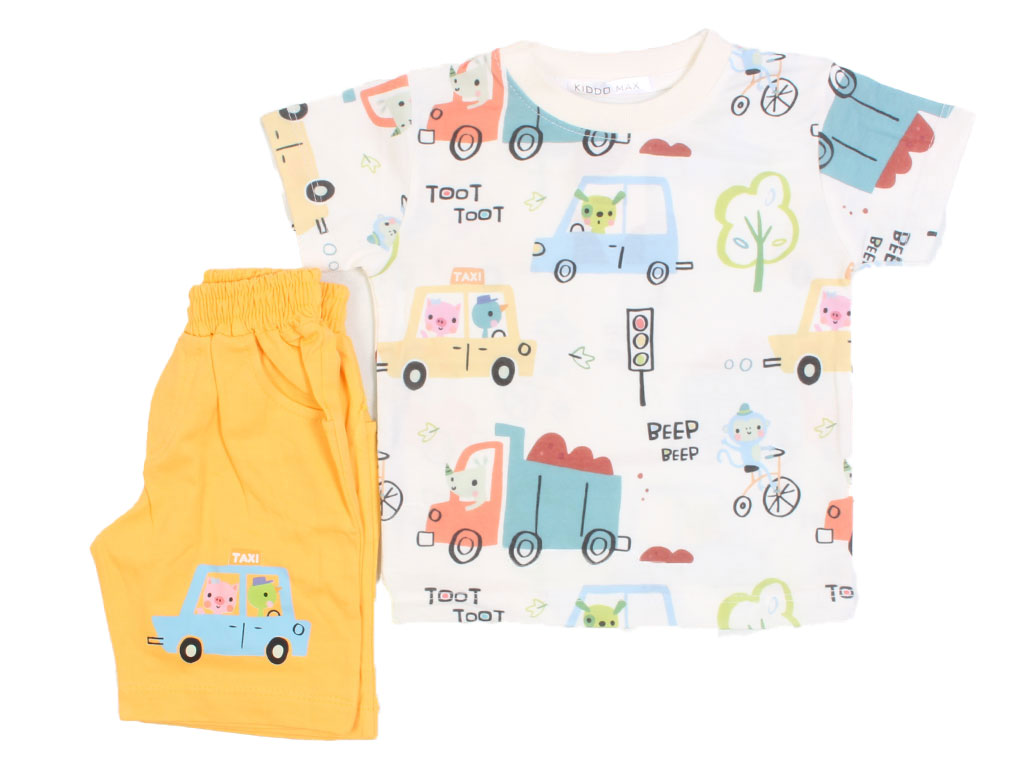 تیشرت و شلوارک راحتی پسرانه طرح حیوانات راننده کیدومکس kido max