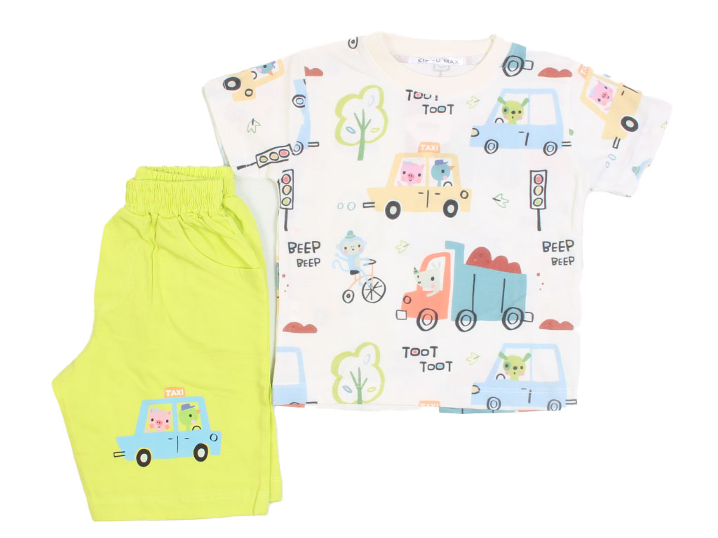 تیشرت و شلوارک راحتی پسرانه طرح حیوانات راننده کیدومکس kido max