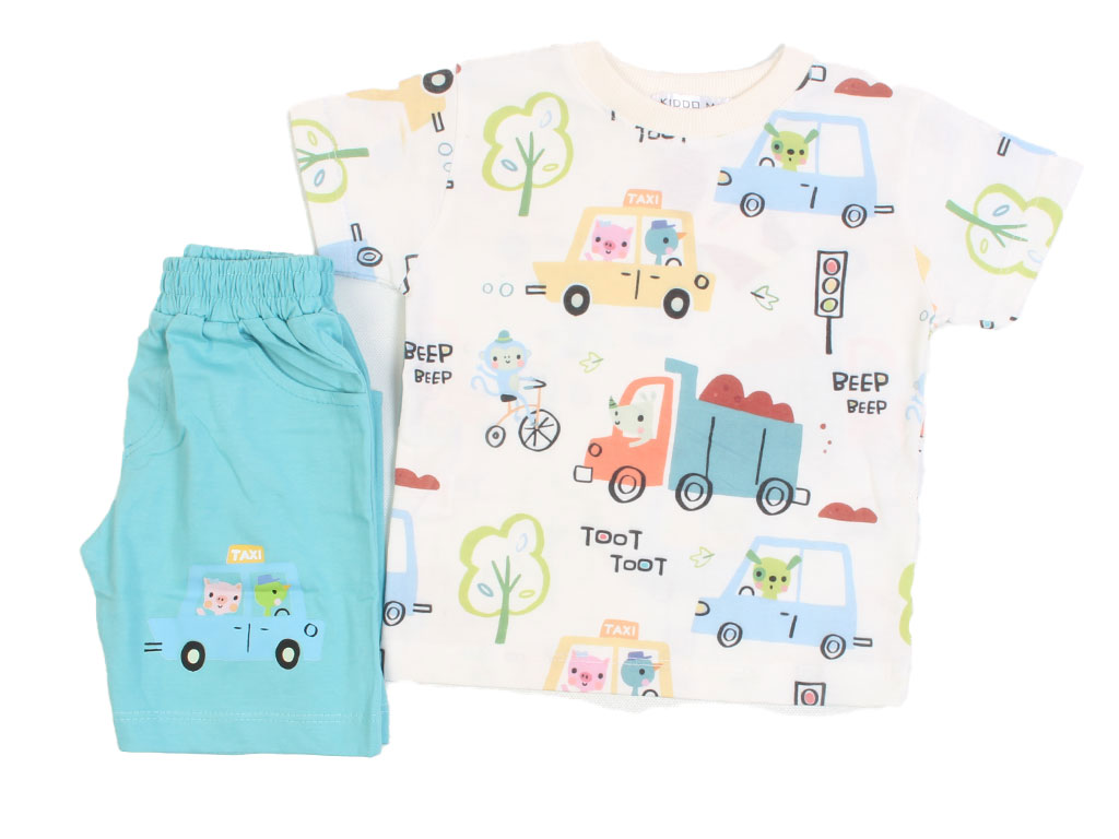 تیشرت و شلوارک راحتی پسرانه طرح حیوانات راننده کیدومکس kido max