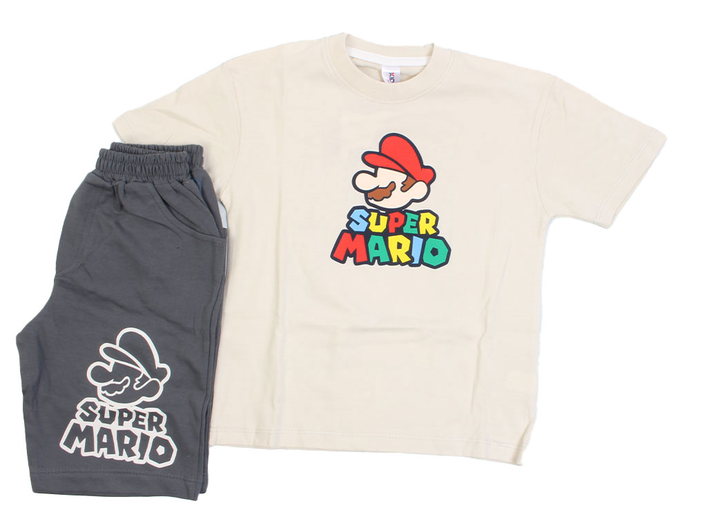 تیشرت و شلوارک راحتی پسرانه طرح سوپرماریو کیدومکس kido max