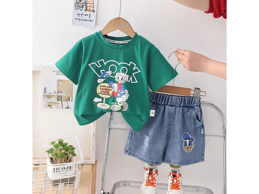 ست تیشرت و شلوارک جین پسرانه