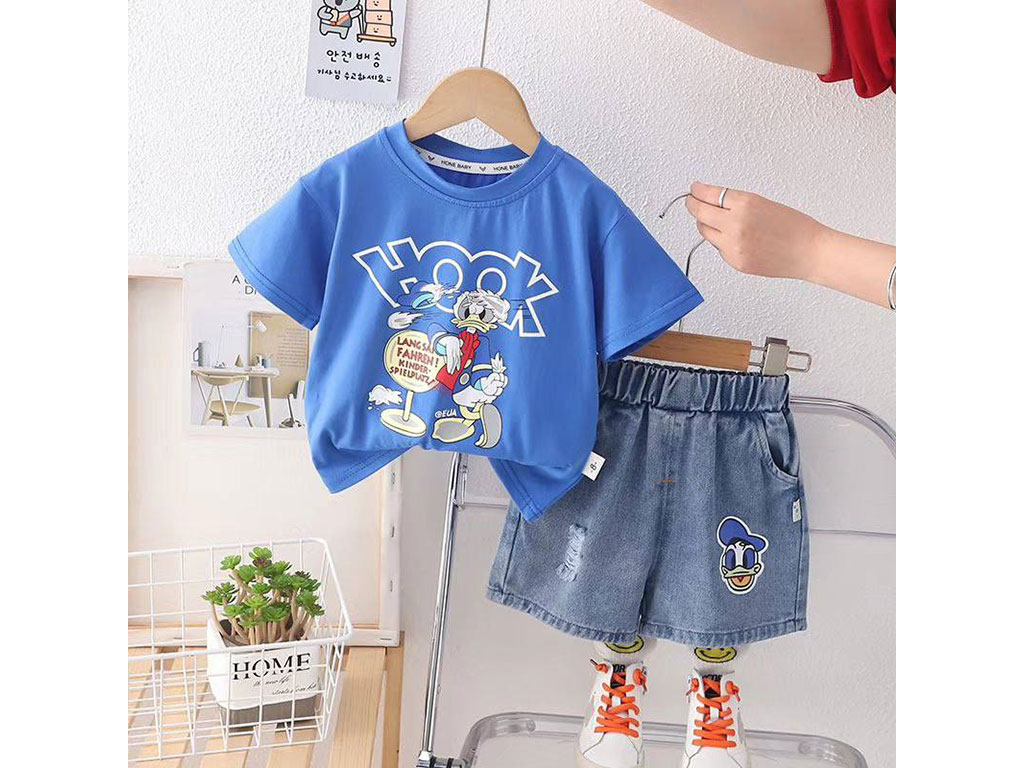 ست تیشرت و شلوارک جین پسرانه