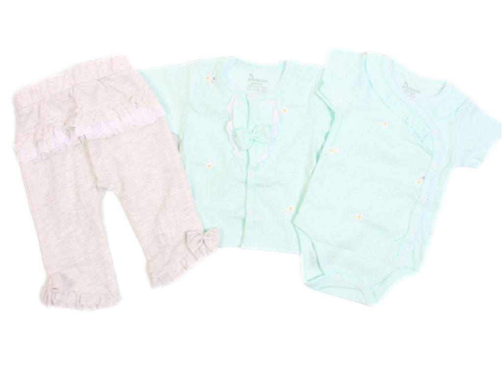 ست سه تکه نوزادی دخترانه طرح گل دانالو Danaloo