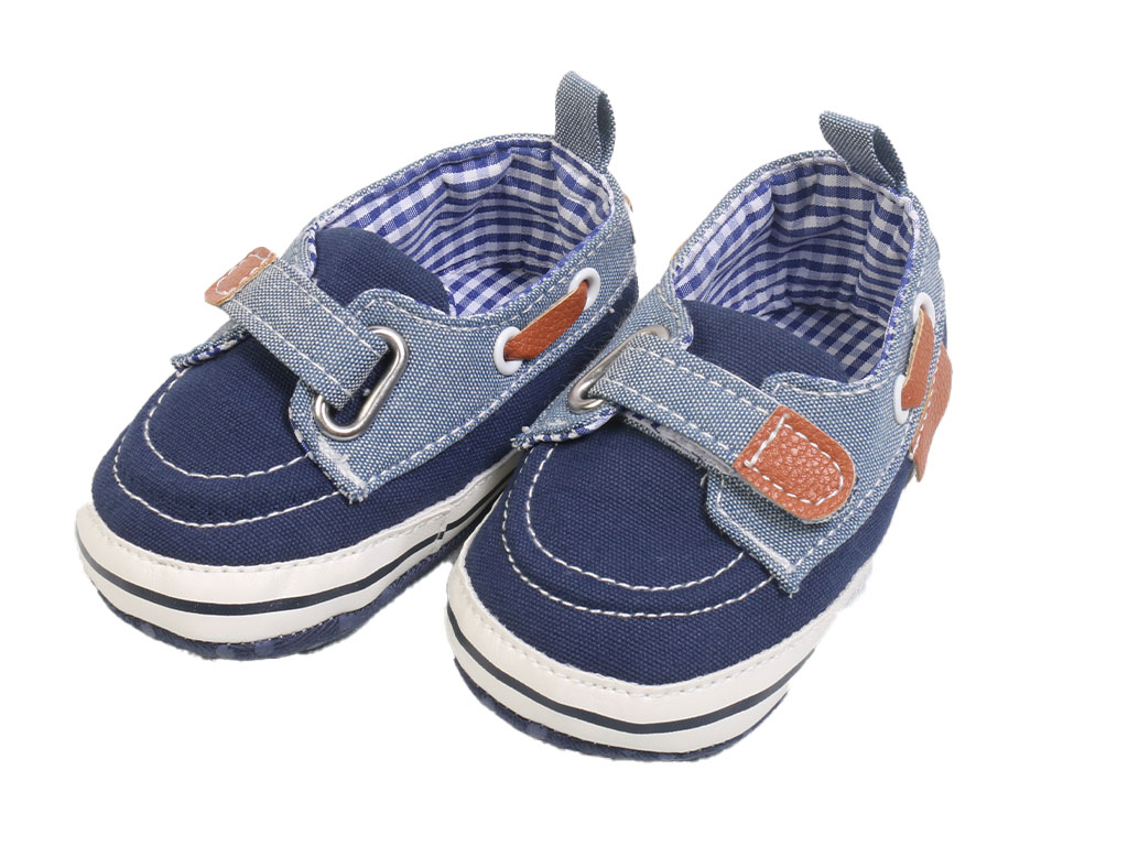 پاپوش نوزادی استپ دار پسرانه طرح جین