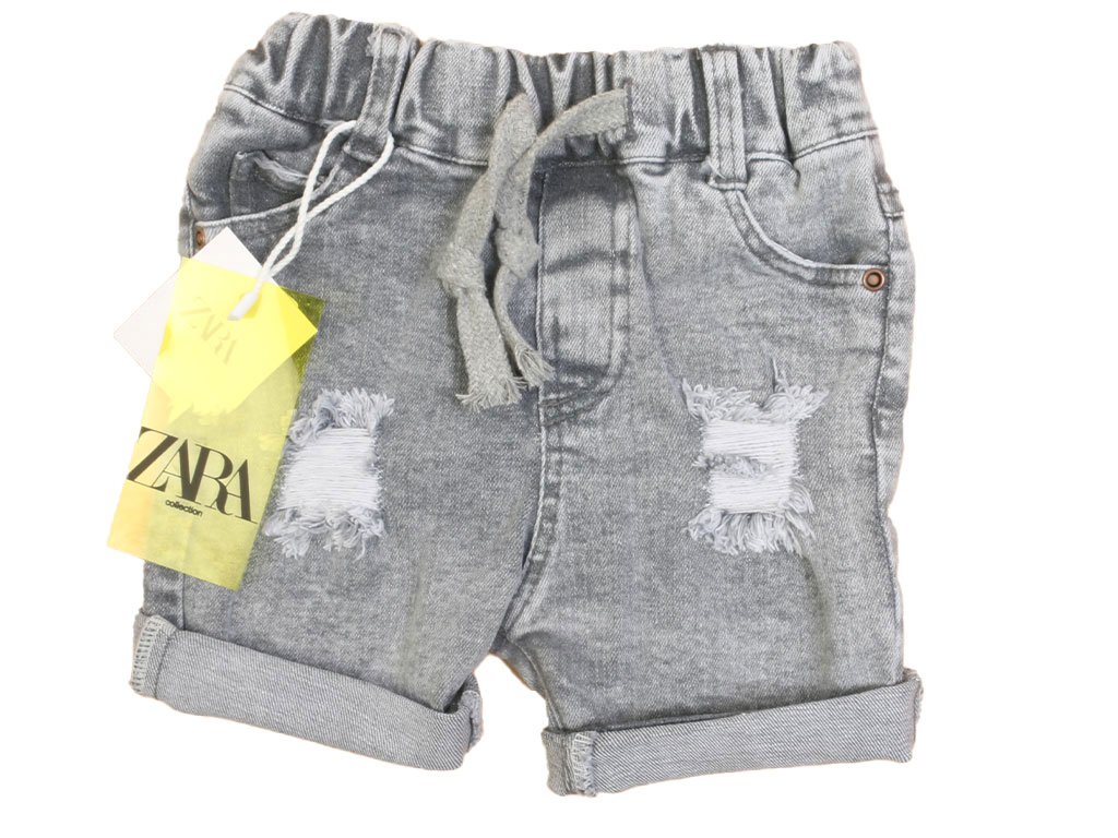 شلوارک جین نوزادی پسرانه خاکستری رنگ زارا Zara