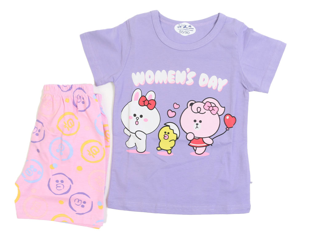 تیشرت و شلوارک راحتی دخترانه طرح حیوانات کو باو kubao