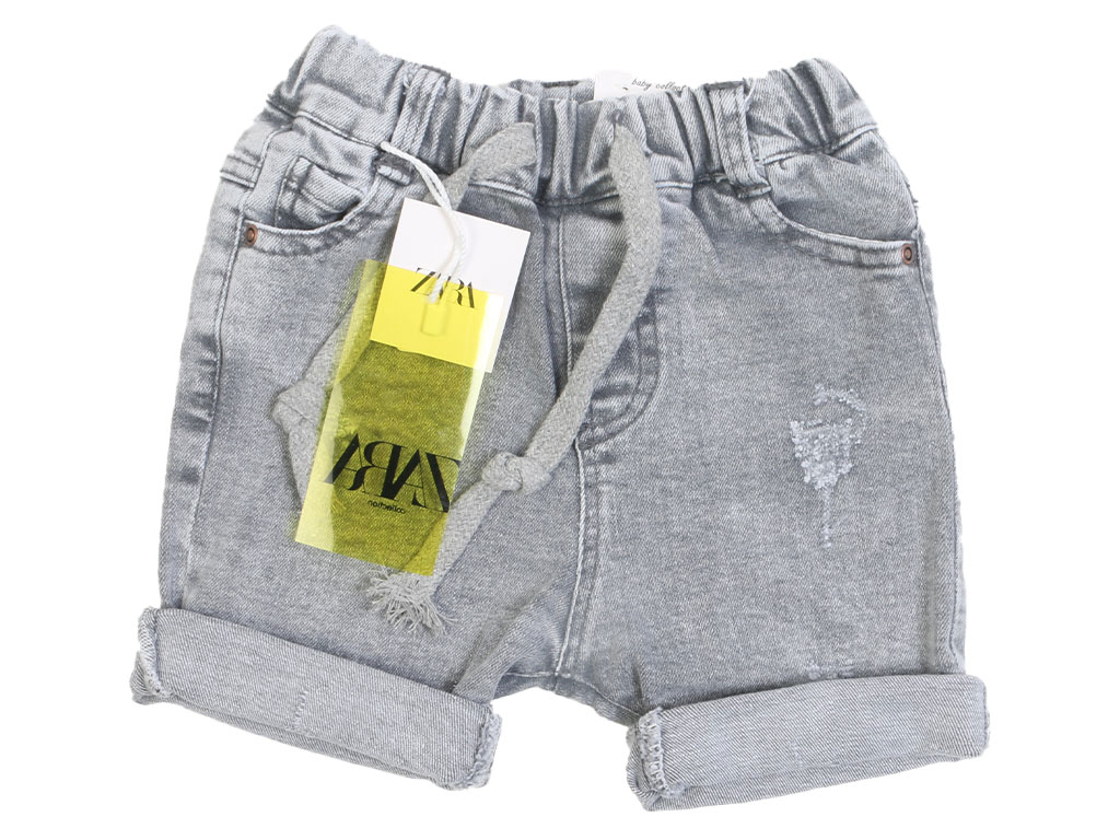 شلوارک جین نوزادی پسرانه خاکستری رنگ زارا Zara